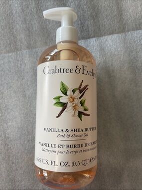Crabtree & Evelyn Vanilla & Shea Butter Bath & Shower Gel - Cream and Brown